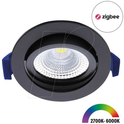 ECO-DIM 10080 - LED Einbaustrahler, Zigbee, dimmbar, 6 W, 450 lm, RGBW, rund, sc