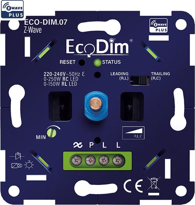 ECO-DIM.07-ZWV - LED-Dimmer, Z-Wave, 0-250 W, Phasen an- und abschnitt (RLC)