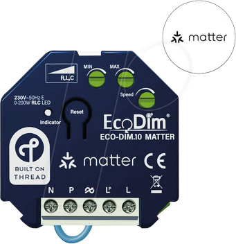 ECO-DIM.10-MATT - LED-Dimmermodul, 250 W, Phasenabschnitt (RLC), Matter