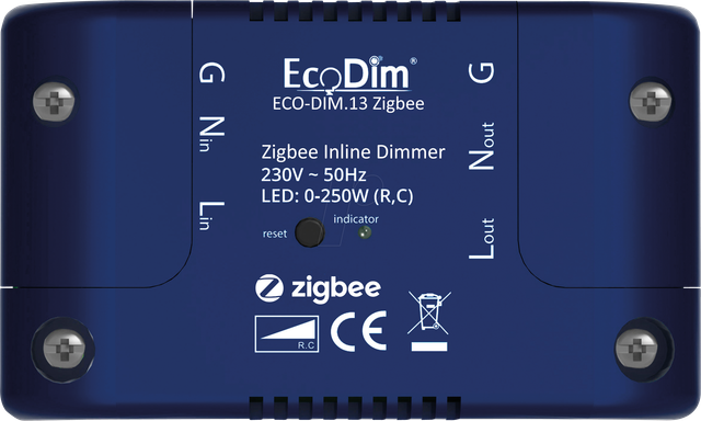 ECO-DIM.13-ZGB - Inline-Dimmer, Zigbee, 250 W, Phasenabschnitt (RC)