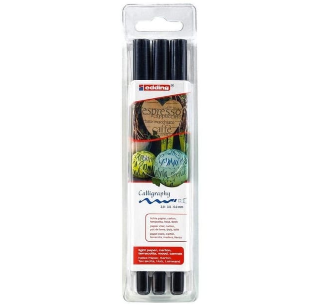 EDDING 1255/3S - Kalligrafie Stift Set, Fasermaler 3er Pack