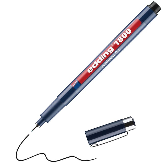 EDDING 1800-01SW - Präzisionsfeinschreiber, 0,1 mm, schwarz