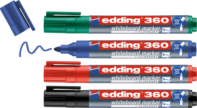 EDDING 360-4S - Whiteboard Marker, 1,5 - 3,0 mm, 4-farbig