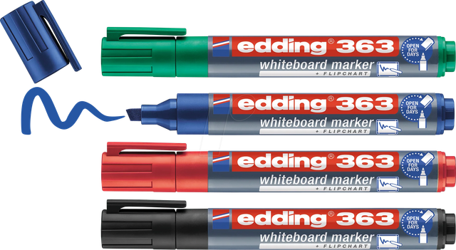 EDDING 363-4S - Whiteboard Marker, 1,0 - 5,0 mm, 4-farbig