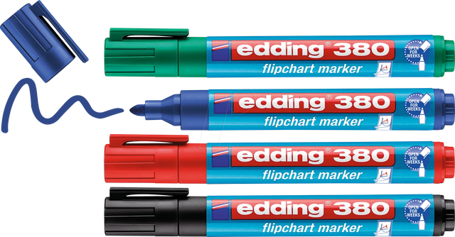 EDDING 380-4S - Flipchart Marker, 1,5 - 3,0 mm, 4-farbig