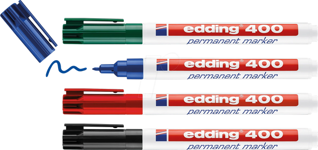 EDDING 400-4S - Permanent Marker, 4-farbig sortiert, 1,0 mm