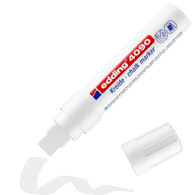 EDDING 4090WS - Kreidemarker, 4 mm - 15 mm, weiß