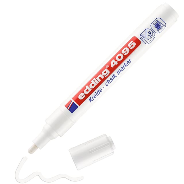EDDING 4095WS - Kreidemarker, 2 mm - 3 mm, weiß