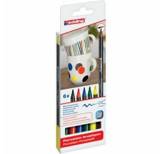 EDDING 4200/6S - Porzellanpinselstift, Farbkombination ''family'', 6er Pack