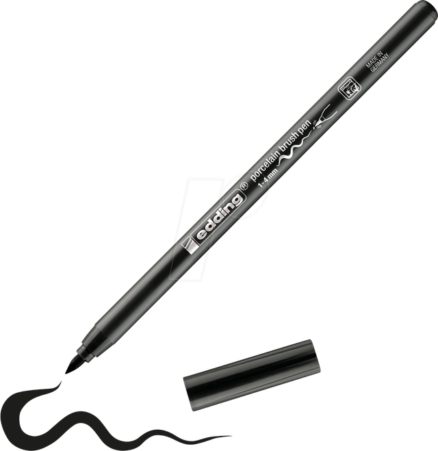 EDDING 4200SW - Porzellenpinselstift, 1 mm - 4 mm, schwarz