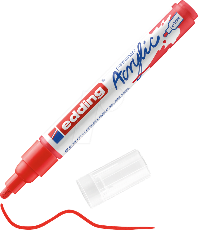 EDDING 5100RT - Acrylmarker, 2 mm - 3 mm, verkehrsrot