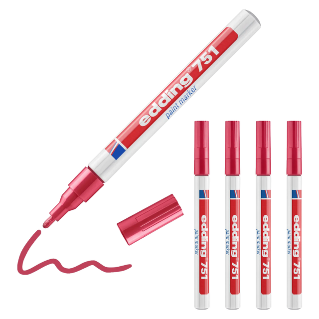 EDDING 751RT - Lack Marker, 1,0 - 2,0 mm, rot