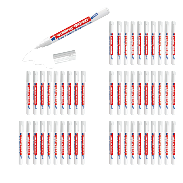 EDDING 8046 - Industrie Permanent Marker, 1-3 mm weiß
