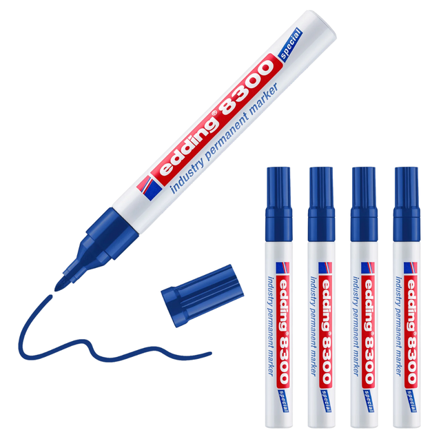 EDDING 8300BL - Industrie Permanent Marker, blau