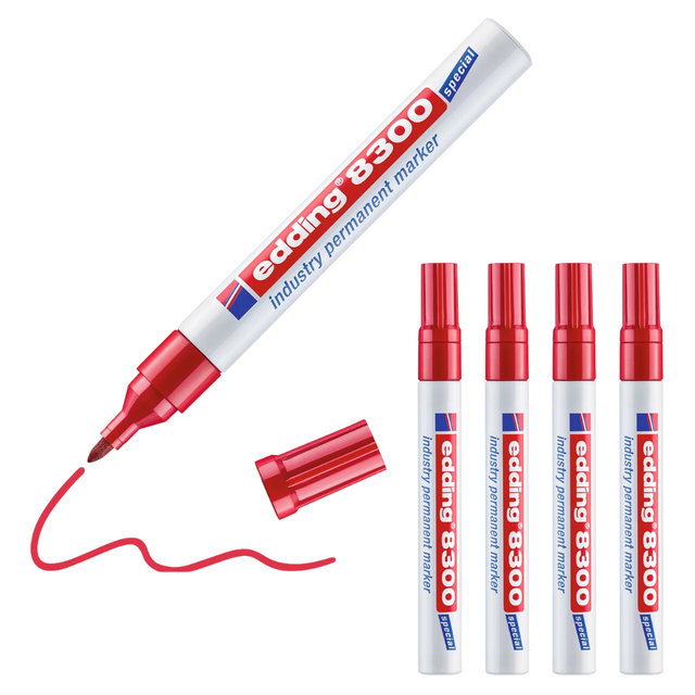 EDDING 8300RT - Industrie Permanent Marker, rot