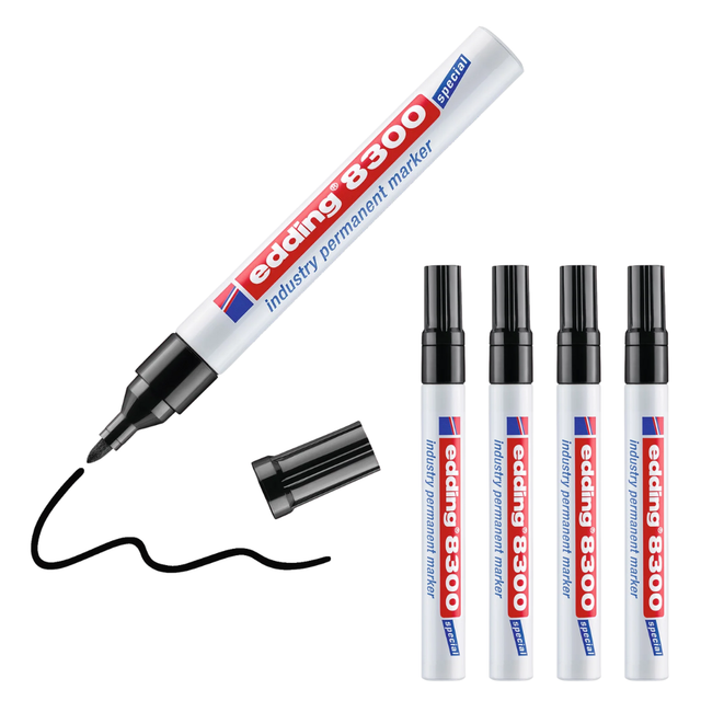 EDDING 8300SW - Industrie Permanent Marker, schwarz