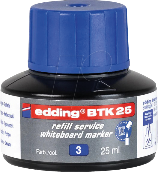 EDDING BTK25003 - Nachfülltinte, Whiteboardmarker, BTK 25, blau