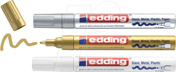 EDDING GLM750-3 - Glanzlackmarker, 2-4 mm, 3er-Set
