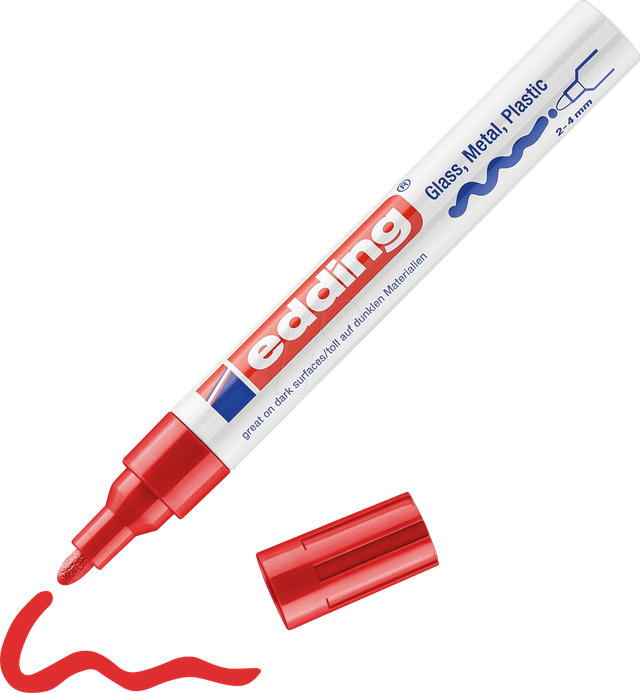 EDDING GLM750RT - Glanzlackmarker, 2-4 mm, rot