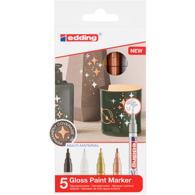 EDDING GLM751-5 - Glanzlackmarker, 1-2 mm, 5er-Set
