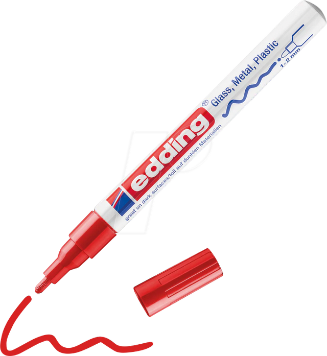 EDDING GLM751RT - Glanzlackmarker, 1-2 mm, rot