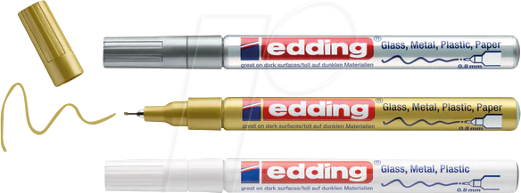 EDDING GLM780-3 - Glanzlackmarker, 0,8 mm, 3er-Set