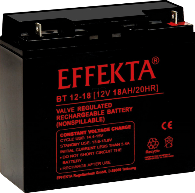 EFKTA BT12-18 - Blei-Vlies-Akku, AGM, 12V, 18 Ah