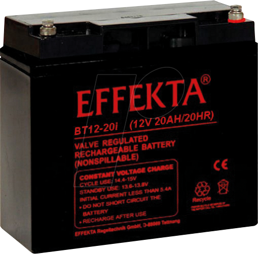 EFKTA BT12-20I - Blei-Vlies-Akku, AGM, 12V, 20 Ah, Insert Terminal