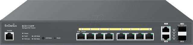 EG ECS1112FP - Switch, 12-Port, Gigabit Ethernet, PoE+, SFP