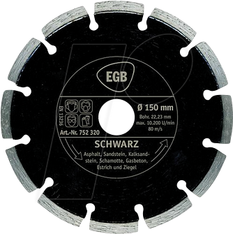 EGB 752320 - Diamant-Trennscheibe 150 mm Schwarz