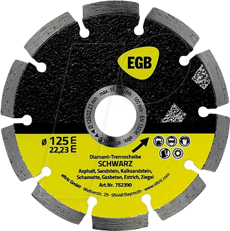 EGB 752390 - Diamant-Trennscheibe 125 mm Schwarz
