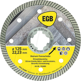 EGB 752695 - Diamant-Trennscheibe 125 mm Beton, Fine Cut, X-Lock