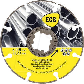 EGB 752760 - Diamant-Trennscheibe 115 mm Stahl, FeX, X-Lock