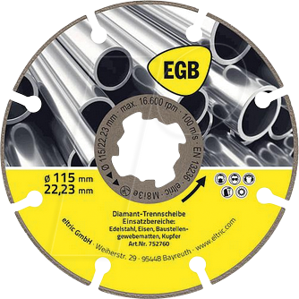 EGB 752765 - Diamant-Trennscheibe 125 mm Stahl, FeX, X-Lock