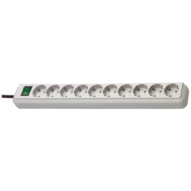 EL 10-FACH MS-LG - Eco-Line, Steckdosenleiste 10-fach, lichtgrau