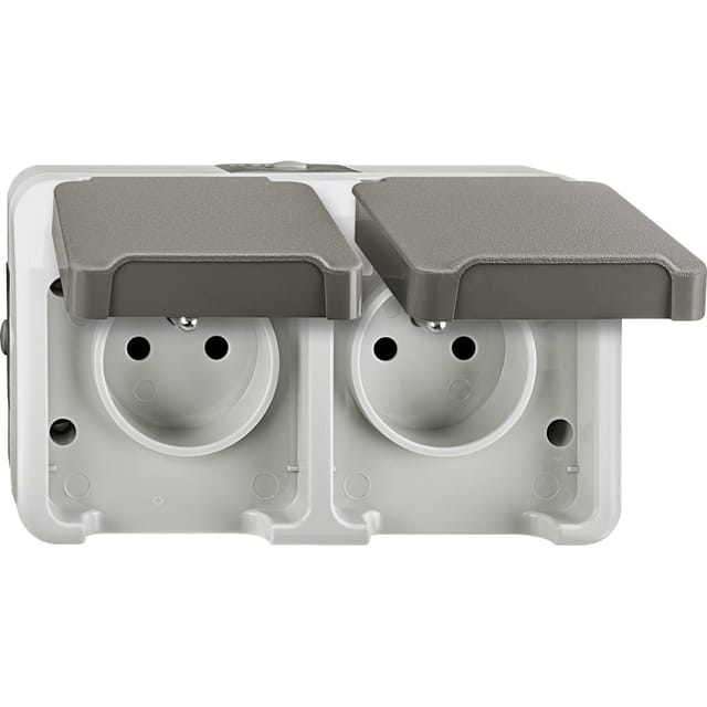 EL ME 25208029 - Steckdose 2-fach IP44 Schutzkontaktstift Berührungssch. AQUASTAR