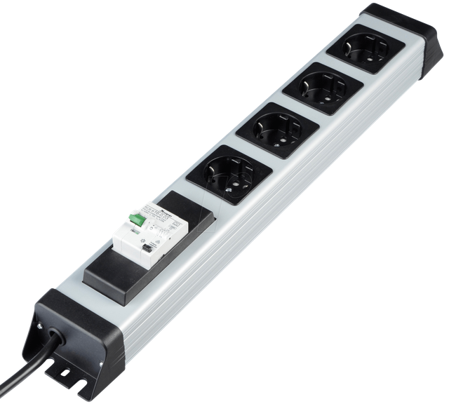 EL PS SDL - Personenschutz-Steckdosenleiste, 4-fach, 16 A, 250 V, silber / s