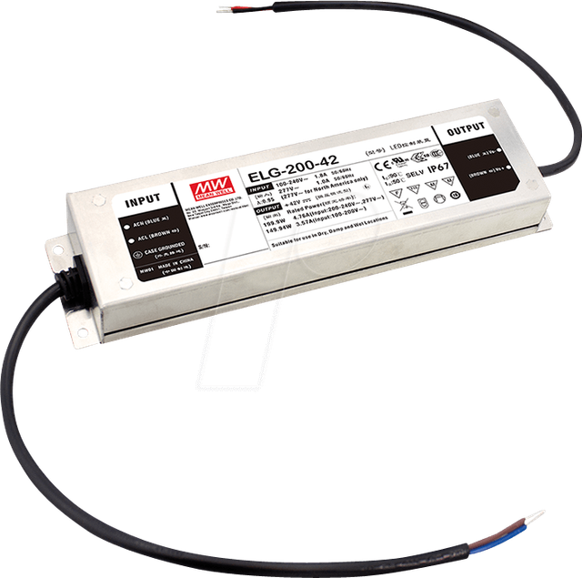 ELG-200-12DA-3Y - LED-Trafo, 192 W, 12 V DC, 16000 mA