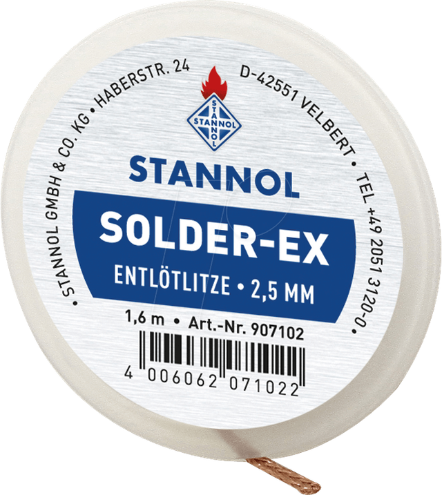 ELL STA 2,5 - Entlötlitze Solder-Ex, Kupfer, 1,6 m x 2,5 mm