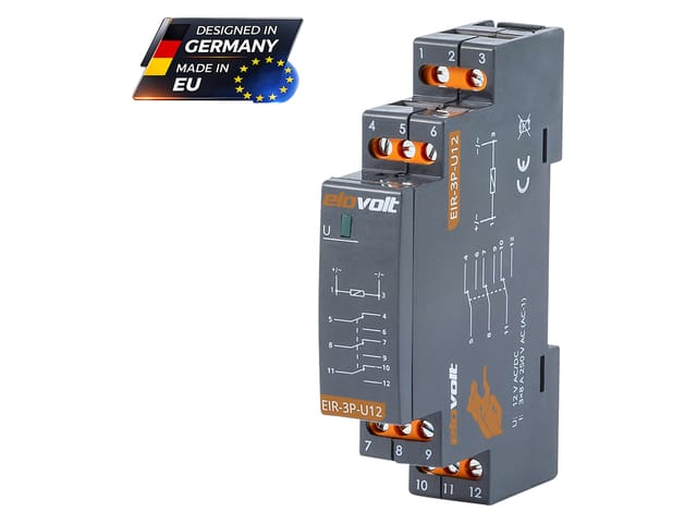 ELO EIR-3P-U12 - Schaltrelais 3 Wechsler 3x 8A 12V AC/DC