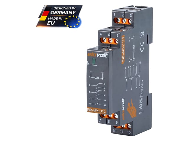 ELO EIR-4PX-U12 - Schaltrelais 2 Schliesser + 2 Wechsler 4x 8A 12V AC/DC