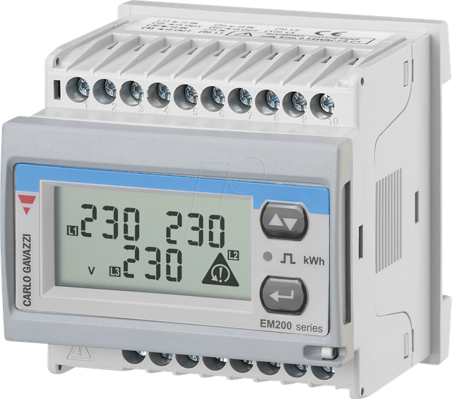 EM21072DAV53XOSX - Energiezähler EM210, 3 Phasen, LCD Display 7-stel, Impulsausgang