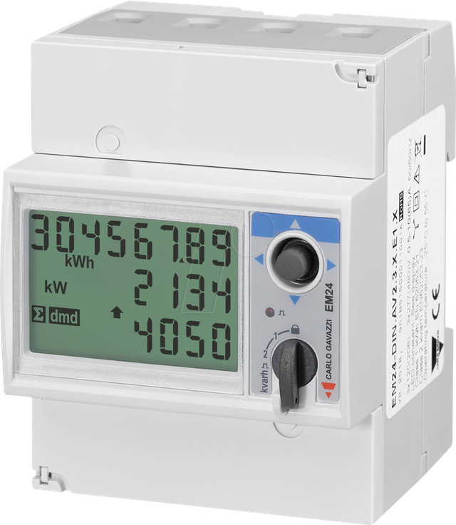 EM24DINAV23XE1X - Energiezähler EM24, 3 Phasen, LCD Display, Modbus