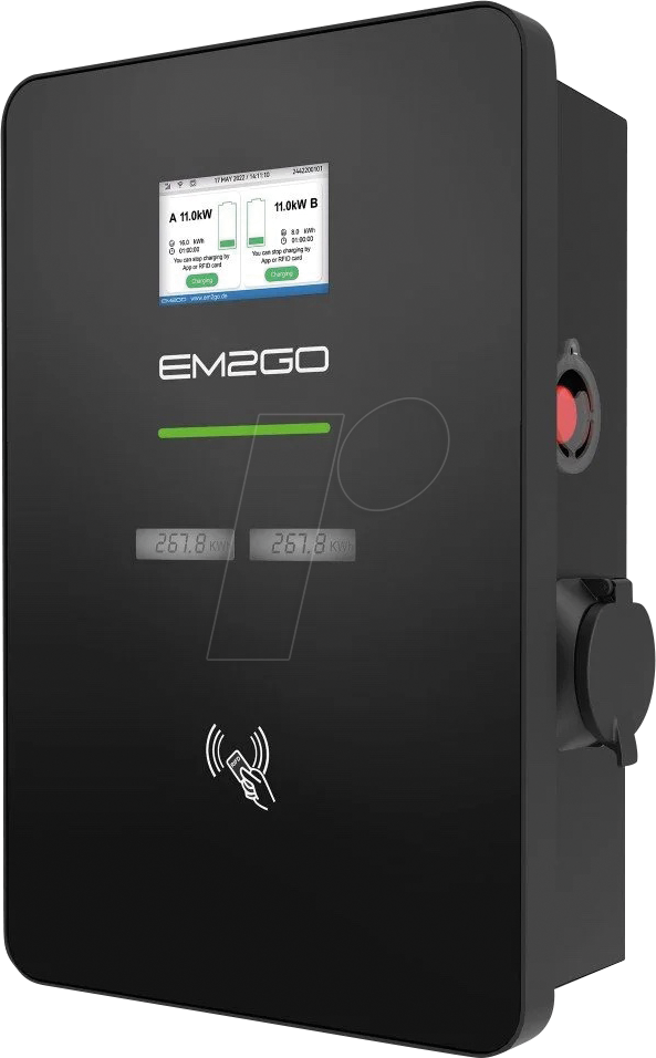 EM2GO EMN022ADS - Wallbox Duo Power, 2x 11 kW, LAN+WLAN, 32 A 3PH, OCCP