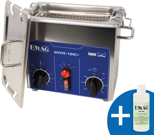 EMMI 12 HC+ - Ultraschallreiniger, 1,2 l , 120 W, mit Heizung, Edelstahl
