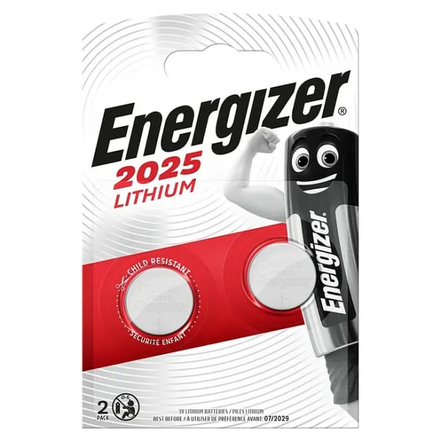 EN 2X2025 - Lithium-Knopfzelle, 3 V, 163 mAh, 20x2,5 mm 2er-Pack