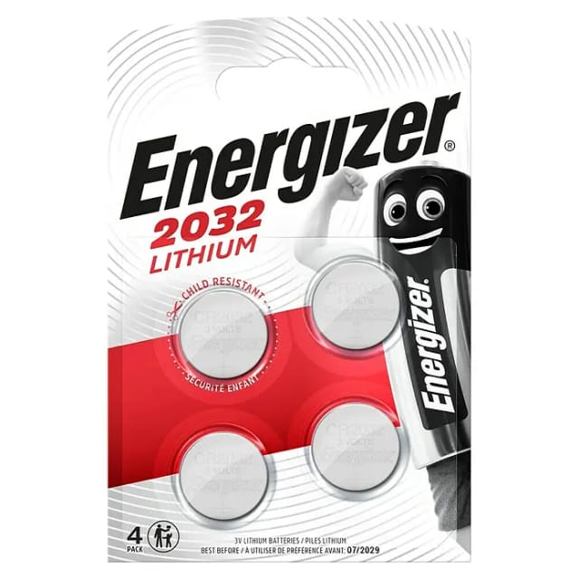 EN 4X2032 - Lithium-Knopfzelle, 3 V, 240 mAh, 20x3,2 mm 4er-Pack