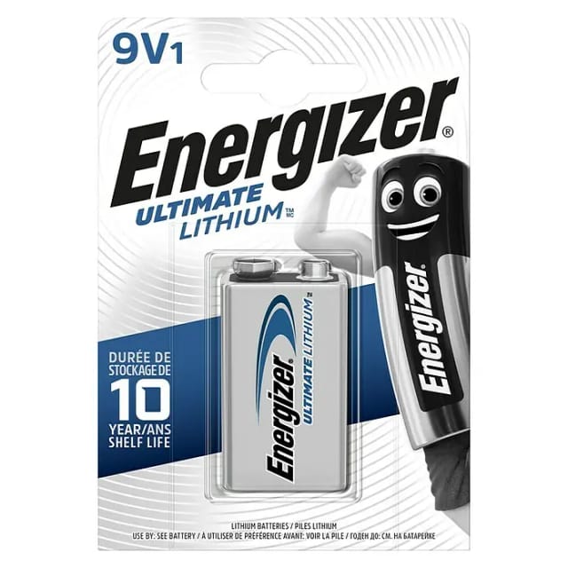 EN UL 9V - Lithium Batterie, 9-V-Block, 800 mAh, 1er-Pack