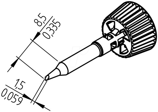 ERSA 0142ADLF15 - Ersadur Lötspitze, 1,5 mm abgewinkelt