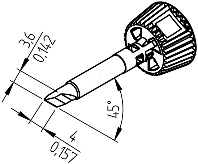 ERSA 0142BDLF20 - Ersadur Lötspitze, PLCC - Messer